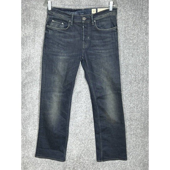AllSaints Spitalfields‎ Straight Leg Jeans Mens Size 30x30 Button Fly Dingy Blue - Picture 1 of 12